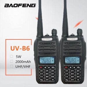 2PCS Baofeng UV-B6 Walkie Talkie UHF VHF Dual Band Ham Radio Transceiver Woki Toki