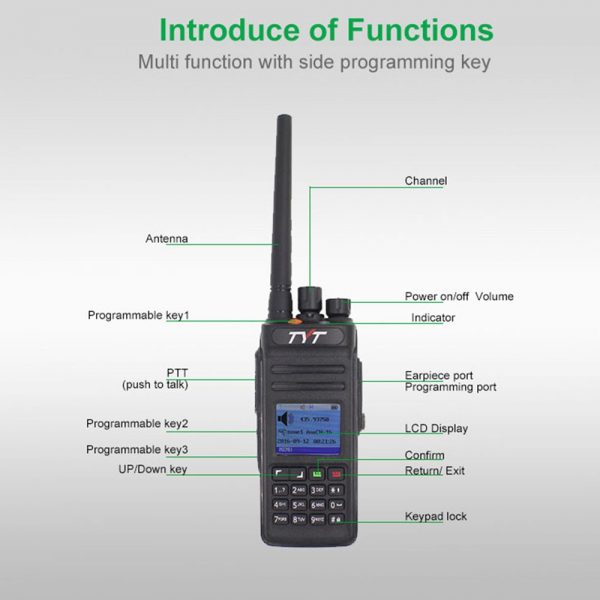 TYT MD-398 DMR VHF UHF Walkie Talkie IP67 Waterproof Digital Two Way Radio 10W Intercom - Image 2