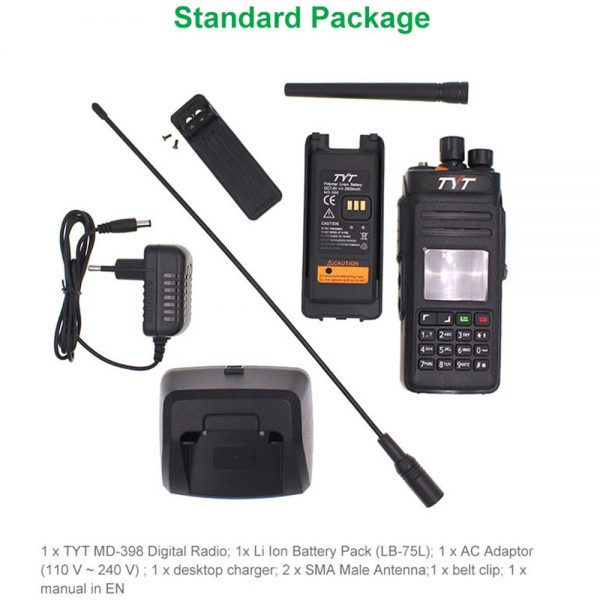TYT MD-398 DMR VHF UHF Walkie Talkie IP67 Waterproof Digital Two Way Radio 10W Intercom - Image 6