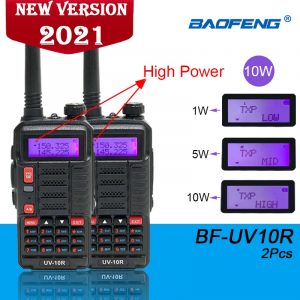 2pcs Baofeng UV-10R Walkie Talkie Dual Band hf Transceiver USB Charging