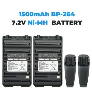2pcs BP-264 Ni-MH 1500mAh Battery for ICOM IC-T70A IC-V80 IC-U80 IC-F3101D IC-F3103D IC-F4101D BP265 BP-265 with Belt Clip