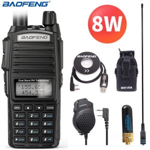 Baofeng UV-82 Portable 8W Walkie Talkie Double PTT Dual Band VHF UHF Two Way Radio