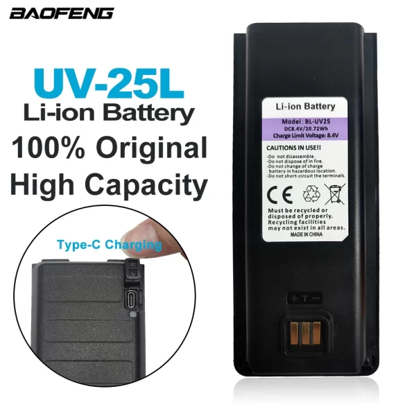 BAOFENG UV 25L Ham Radios Accessories Battery 8000mAh Long Standy Spare Batteries
