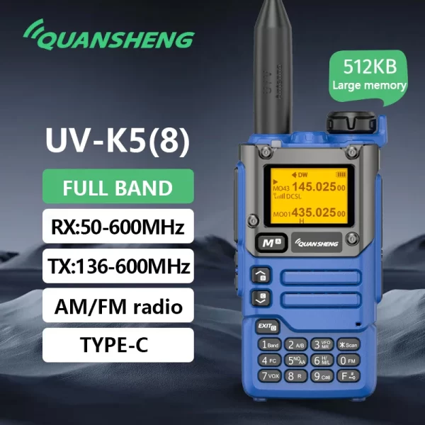 Updated 512KB Large Memory Quansheng UV K6 Blue Newest UV K5 (8) Walkie Talkie