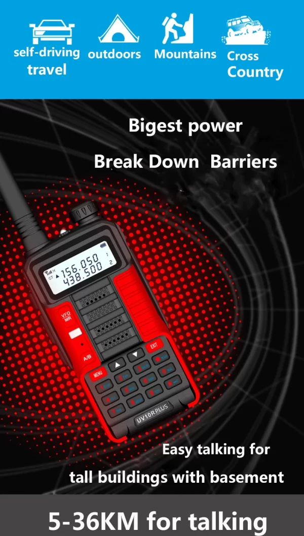 Baofeng UV-10R Plus 2025 updated 10W 8800mAh Dual Band Two Way CB Ham Radio - Image 6
