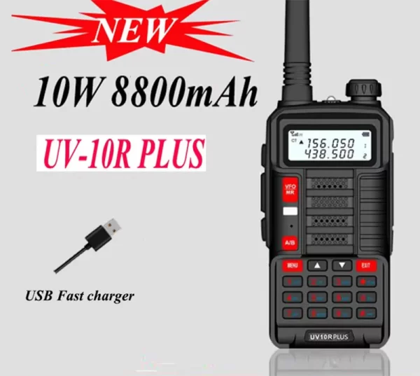 Baofeng UV-10R Plus 2025 updated 10W 8800mAh Dual Band Two Way CB Ham Radio