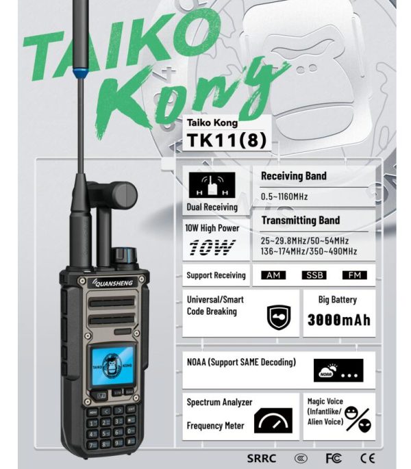 in stock TK 11(5) Quansheng TK11(8) Multi Bands SSB AM FM Dual Receiving Spectrum analyzer Magic Voice Handheld Radio