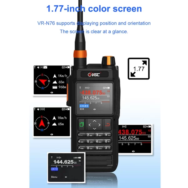 8colors VR-N76 Transparent VHF/UHF 136-174/400-470 With GPS Positioning IP67 Waterproof Bluetooth APRS Function Ham Walkie Talkie - Image 2