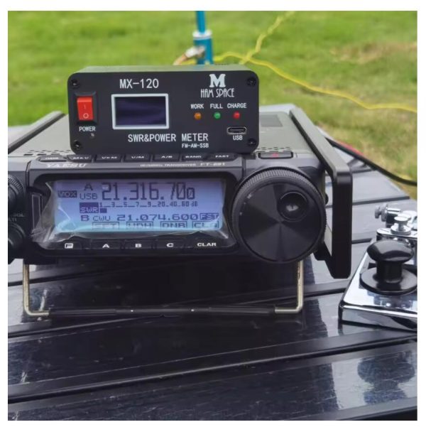 MX-120 1.8-50M 120W SWR & Power Meter FM-AM-SSB Rechargeable SWR Power Watt Meter with OLED Display - Image 2