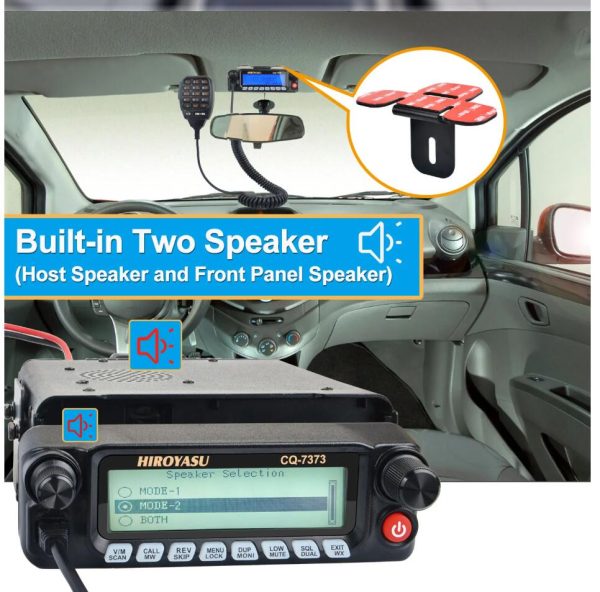 HIROYASU CQ-7373 Detachable Front Panel 108-615MHz Eight Bands Rx VU Dual Band Tx 50W 100Ch Air Band Amateur Mobile Transceiver - Image 6