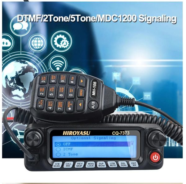 HIROYASU CQ-7373 Detachable Front Panel 108-615MHz Eight Bands Rx VU Dual Band Tx 50W 100Ch Air Band Amateur Mobile Transceiver - Image 5