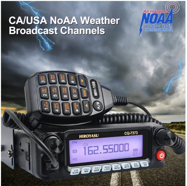 HIROYASU CQ-7373 Detachable Front Panel 108-615MHz Eight Bands Rx VU Dual Band Tx 50W 100Ch Air Band Amateur Mobile Transceiver - Image 3