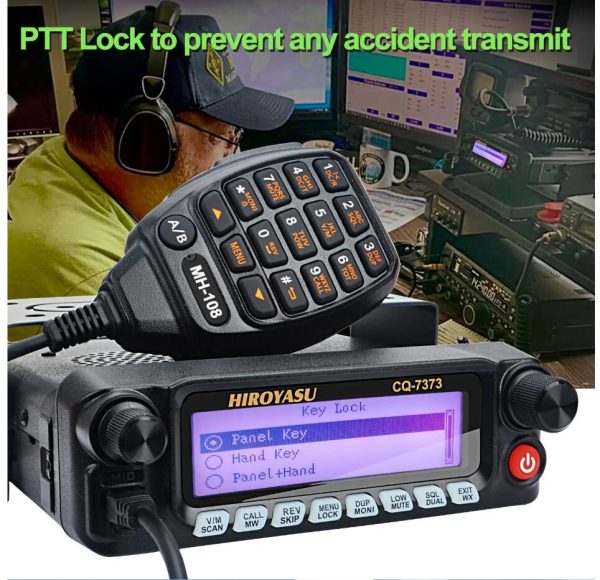HIROYASU CQ-7373 Detachable Front Panel 108-615MHz Eight Bands Rx VU Dual Band Tx 50W 100Ch Air Band Amateur Mobile Transceiver - Image 4