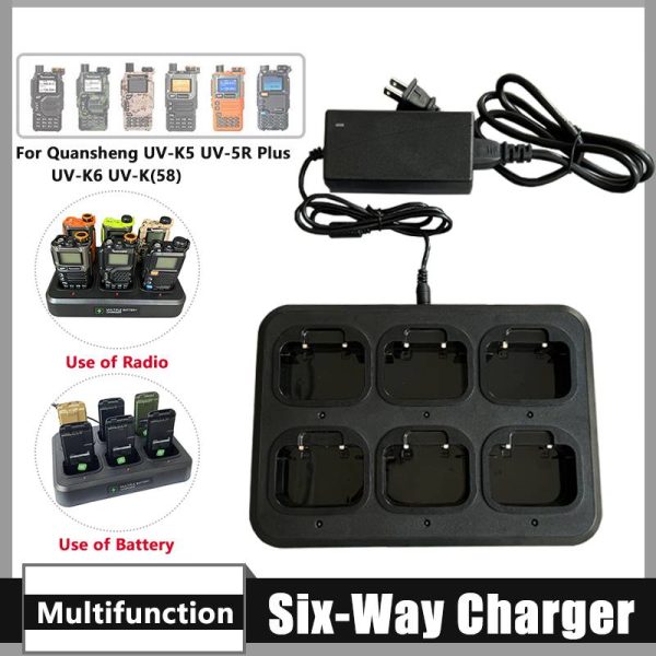 Single/Double Row Six Way Charger Quansheng UV-K6 UV-K5 Battery Multi Units Rapid Charger Desktop For UV-5RPlus UV-K(58)