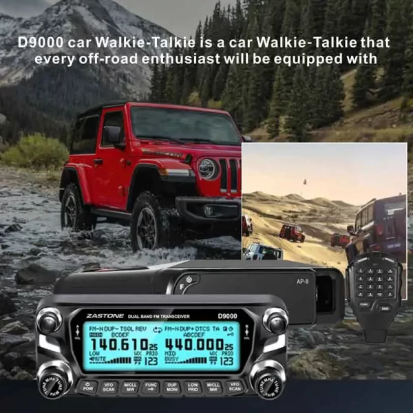 Zastone D9000 Bluetooth Microphone Car Vehicle Radio Station 50W UHF/VHF 136-174/400-520MHz Two way radio Ham HF Transceiver - Image 4