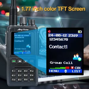 Anytone AT-D168UV Two Way Radio AES256 Encryption DMR Digital and Analog Dual Band FM USB-C charging