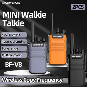 2pcs/pair Baofeng BF-V8 Small Two way Radio Long Range UHF Large Capacity For Restaurant Hotel