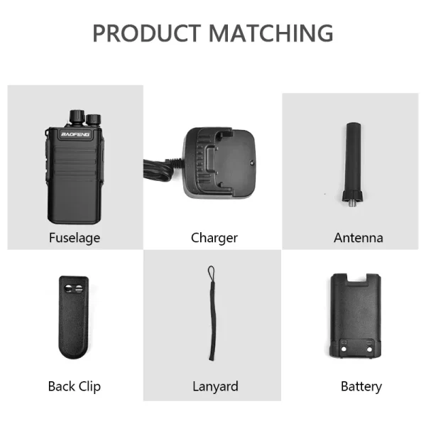 2pcs/pair Baofeng BF-V8 Small Two way Radio Long Range UHF Large Capacity For Restaurant Hotel - Image 5
