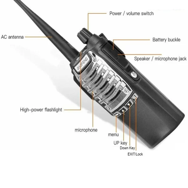 Baofeng UV-8D Dual PTT Key UHF 400-520Mhz Portable Transceiver Interphone FM Radio with 2800mAh battery - Image 3