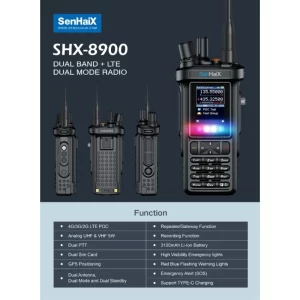 SenHaix SHX-8900 Senhaix 8900 High-End Multifunctional Dual-Mode Outdoor Walkie-Talkie With Built-In Bluetooth GPS Cross-Mode Transfer Feature