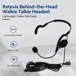 Behind the Head Earpiece EHK014 Walkie Talkie Headset K2 Pin Connector PTT Portable Earpieces Coiled Cable Adjustable Two Way Radio Earphone